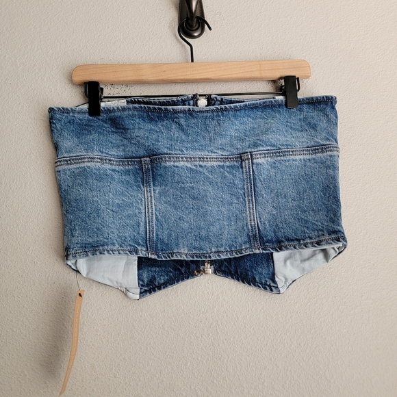 Reformation Ena Bustier Denim Top in Merritt size 8 NWT - Picture 6 of 10